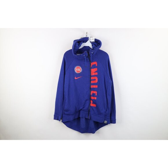 Nike Womens Medium Detroit Pistons Basketball French Terry Modern Cape Hoodie - Picture 1 of 16